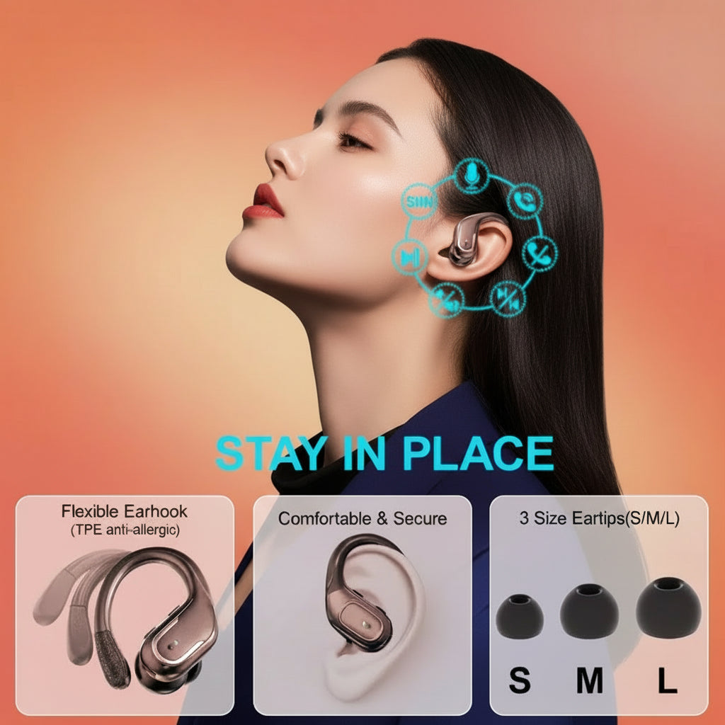 NNETM Wireless Sports Earbuds with Pure Bass Sound and LED Display - Black-3