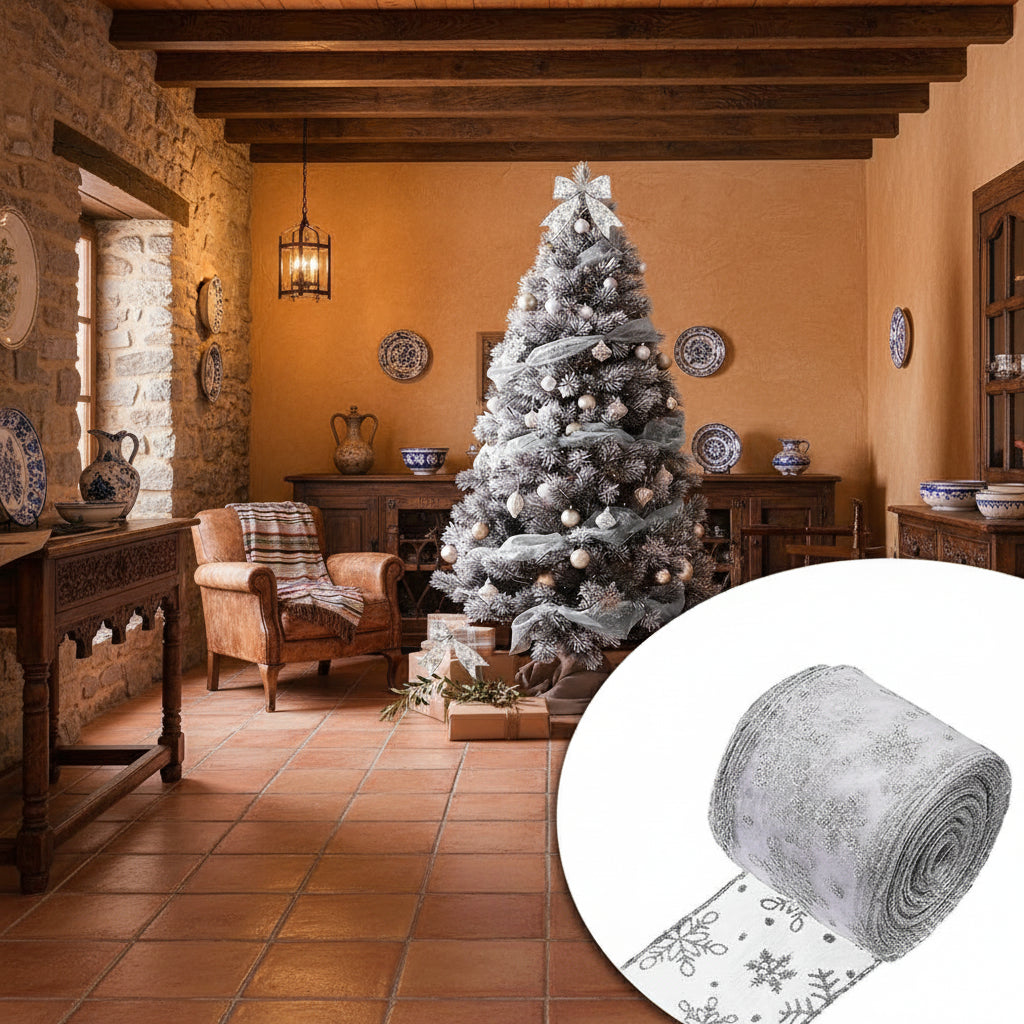 ⭐ Tira de LED Navidad 250 Leds – Color Plata con Luz Cálida