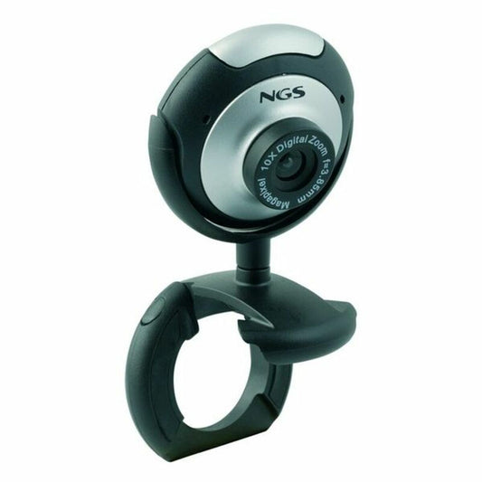 Webcam NGS 8MP Full HD con Zoom Óptico 3x y Micrófono Integrado — Negra