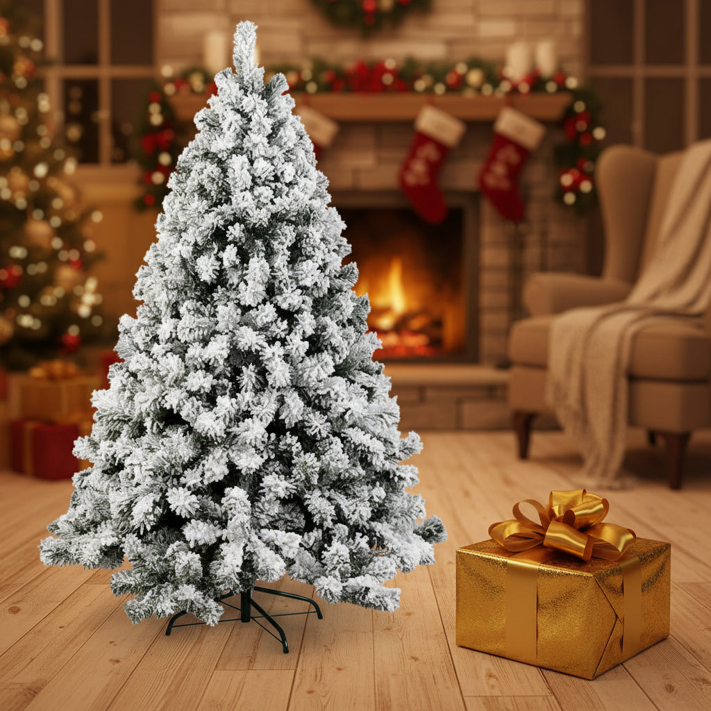 Flocking Snow Christmas Tree Mall Decoration-0