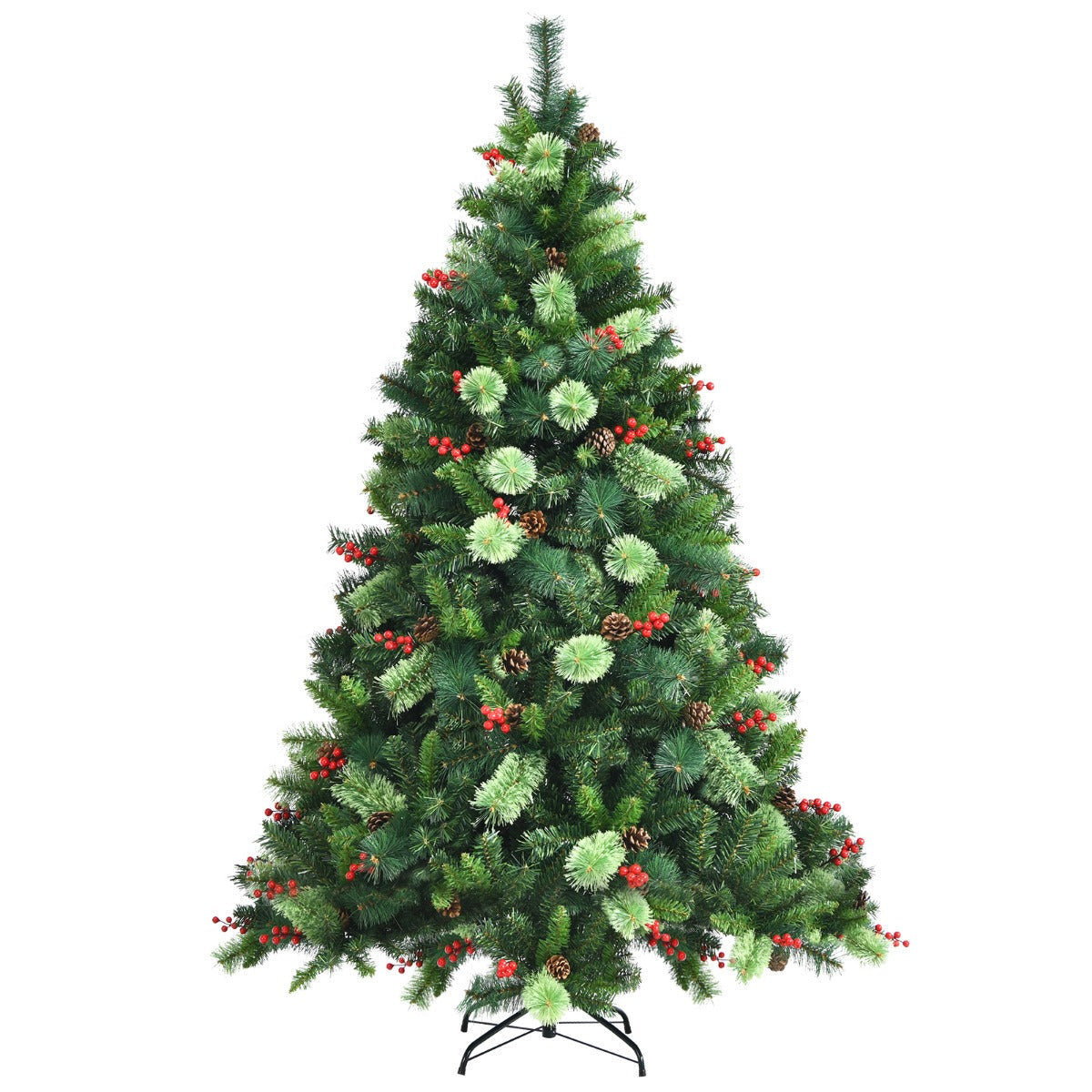 NNECW 1.5m Artificial Christmas Tree with Pine Cones for Decorations-1